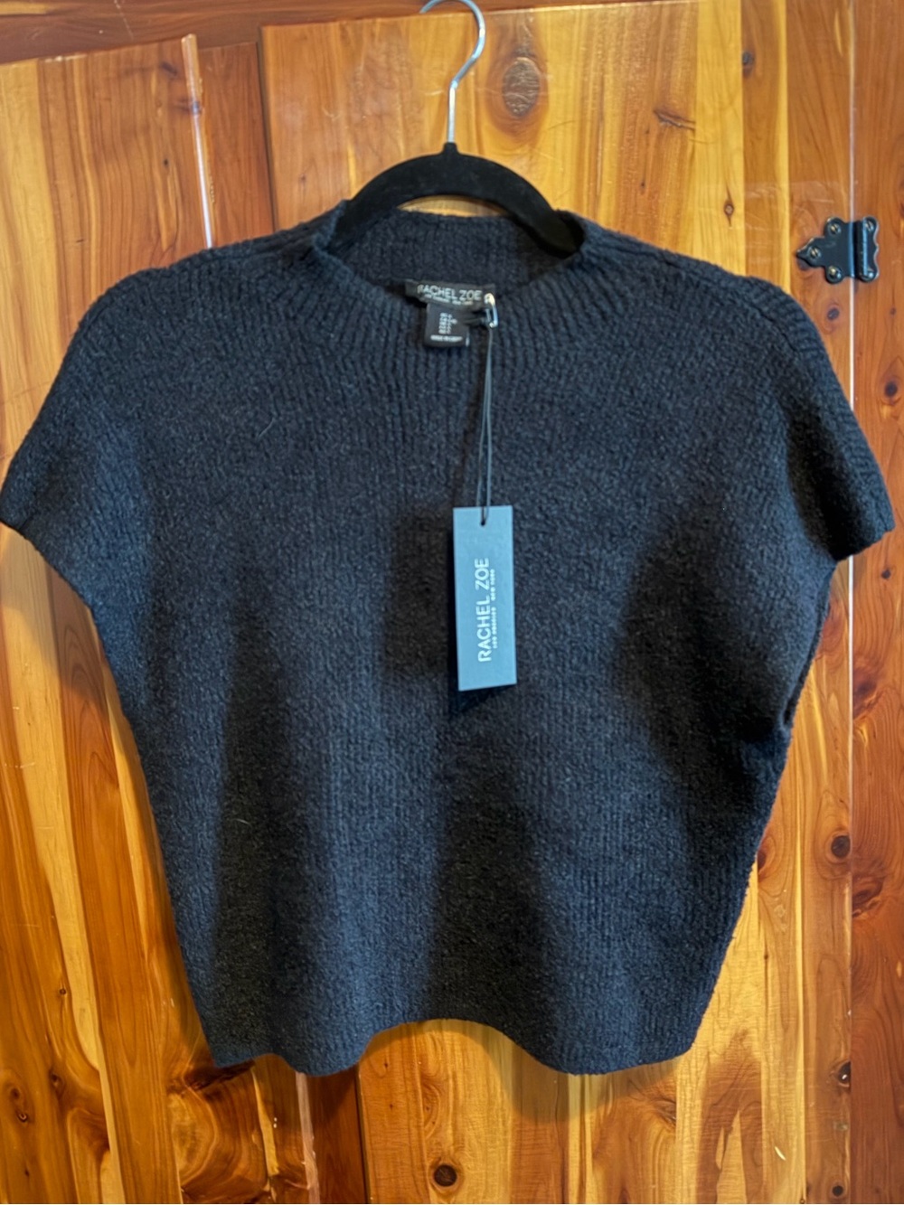 NWT Rachel Zoe Mock Neck Sweater Top Black size Large